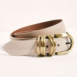 EUC Free People Cream Women’s Leather Belt